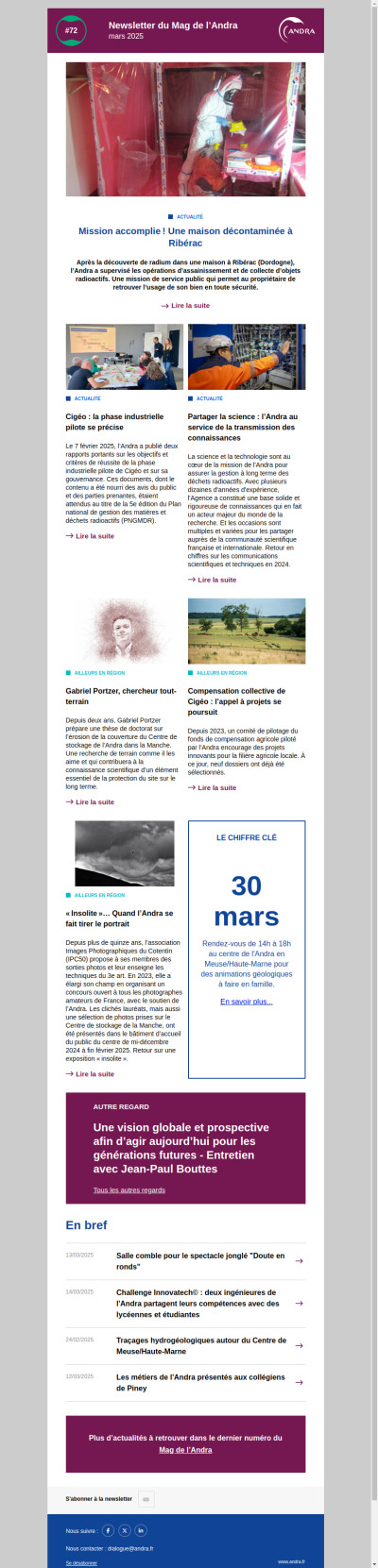 Newsletter de l'Andra - Mission accomplie ! Une maison décontaminée à Ribérac