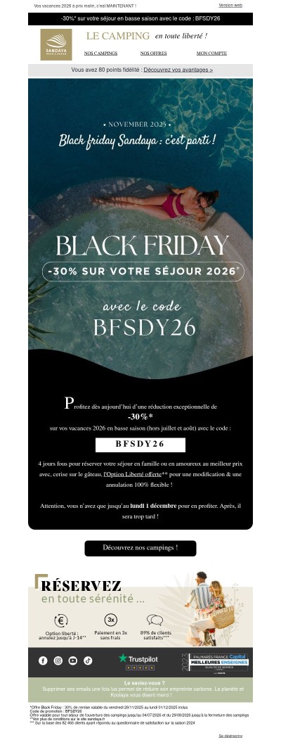 Black Friday : jusqu’à -30% sur vos vacances 2026