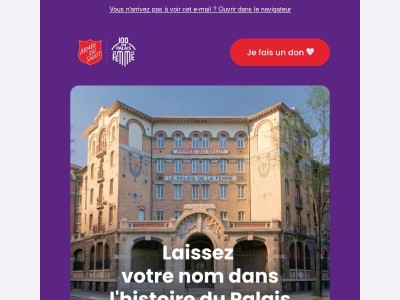 {{ firstname }}, laissez votre nom dans l’histoire du Palais de la Femme.