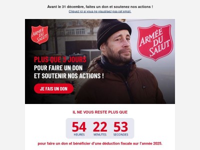 ⏰ J-3 pour faire un don déductible à 75 % de votre impôt !
