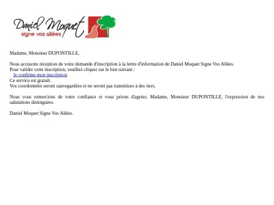 Inscription à la Newsletter Daniel Moquet Signe Vos Allées