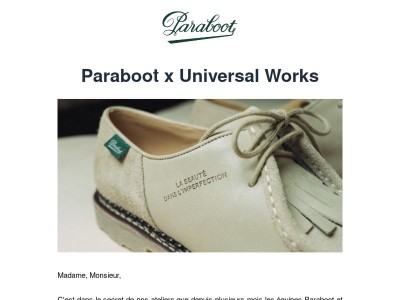 Collaboration Universal Works x Paraboot