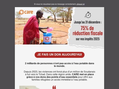 Avant le 31-12, 75% de réduction fiscale sur vos dons 2025