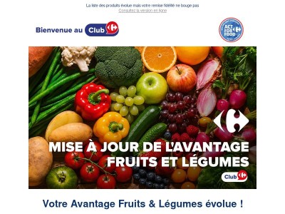 Information importante : du nouveau concernant votre Avantage Fruits & Légumes
