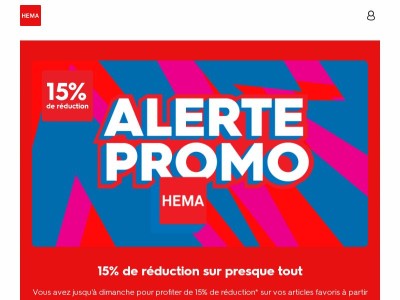 📢 ALERTE PROMO : 15% de réduction sur presque tout à partir de 20.- | exclu web