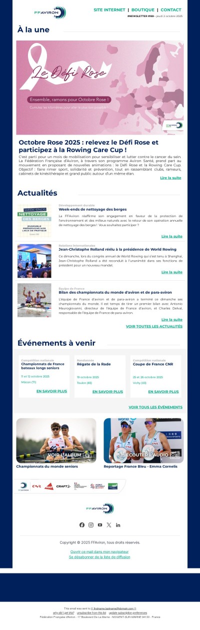 FFAviron INFO - Newsletter #169