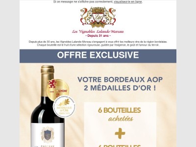 Succombez au plaisir de ce Bordeaux double médaillé d'Or