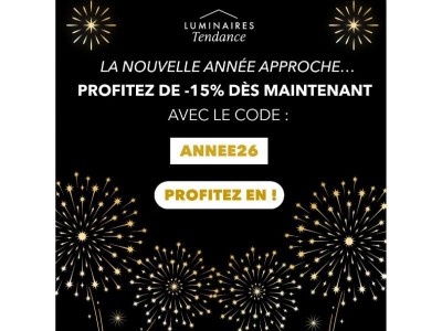 Faites briller le passage en 2026 : -15% sur nos luminaires !