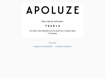 Votre code est : 792813