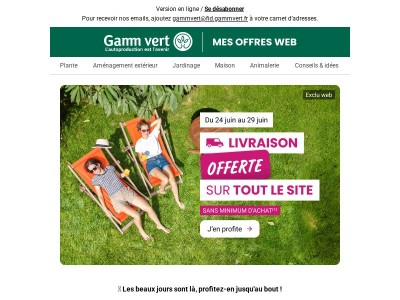 ☀️ Soldes d'été : livraison offerte jusqu'à ce soir