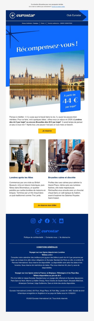 Pause à Londres dès 44 €