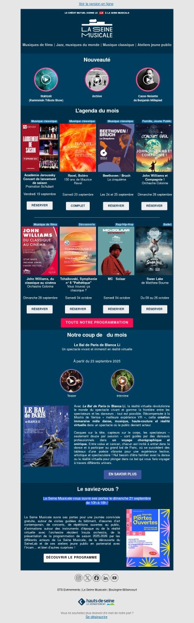 Votre programme de la rentrée ! 🎒