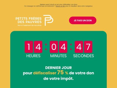 Dernier jour pour défiscaliser vos dons ⏳