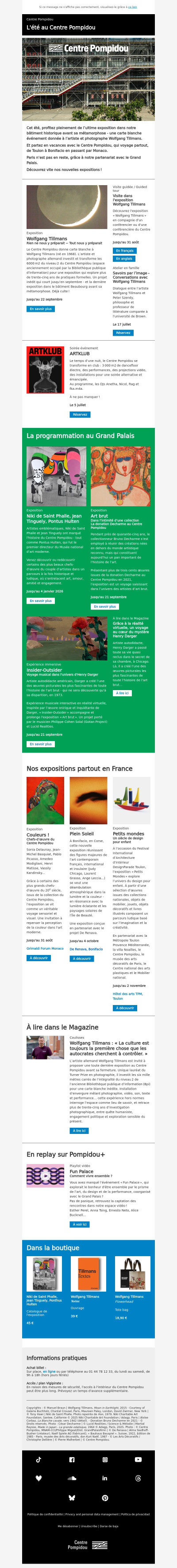Le Centre Pompidou est partout en vacances avec vous !