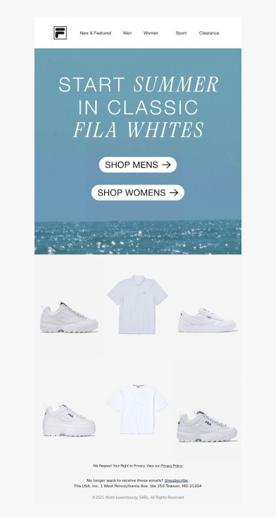 Start Summer in Classic Fila Whites