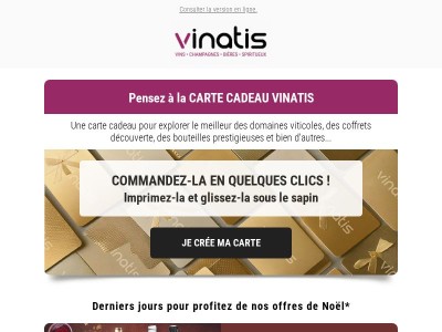 La CARTE CADEAU Vinatis 💌 pour faire plaisir !