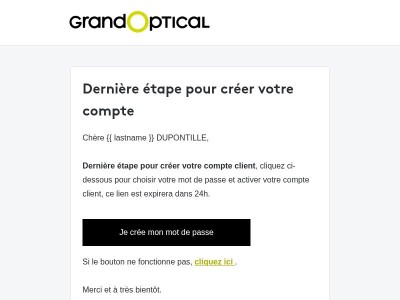 Dernière étape pour créer votre compte