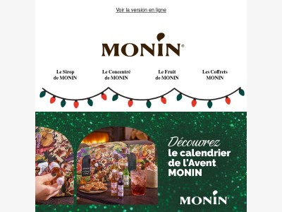 Le calendrier de l'avent débarque chez MONIN ! 🎄