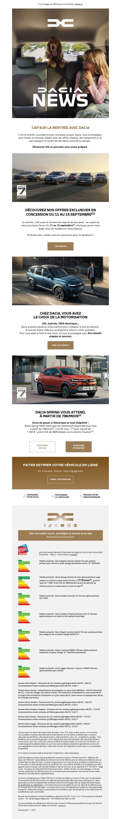 M {{ lastname }}, En septembre, découvrez les essentiels selon Dacia