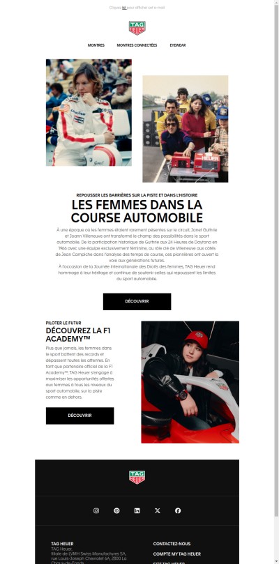 Célébrons la Journée Internationale des Droits des Femmes avec TAG Heuer