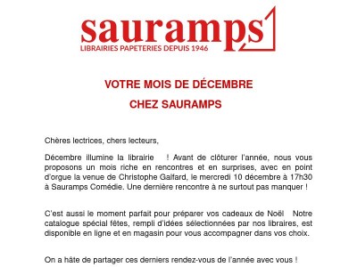 Votre mois de décembre chez Sauramps 🎄