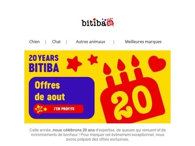  Derniers jours : Nous célébrons 20 ans ! Offres d'août  !