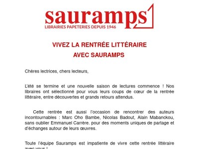 Vivez la rentrée littéraire avec Sauramps 📖
