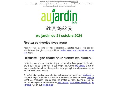 Au jardin du 31 octobre 2026