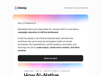 See how the ClickUp demand team runs real campaigns in one workspace.