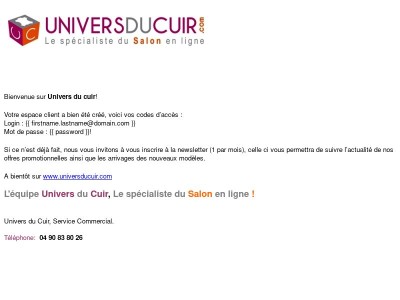 Bienvenue chez Univers du Cuir