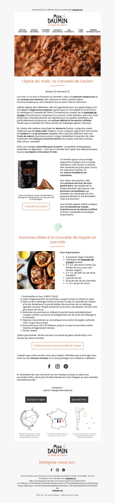 L'épice du mois : la Cannelle de Ceylan