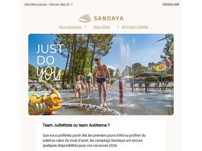 Dernières disponibilités pour l'été chez Sandaya