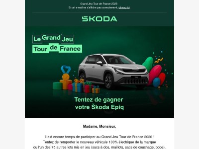 🎁🚗 Gagnez votre Škoda Epiq !