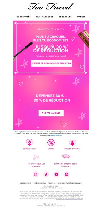 ✨ Jusqu’à 30 % de réduction pour un look plus que glam !