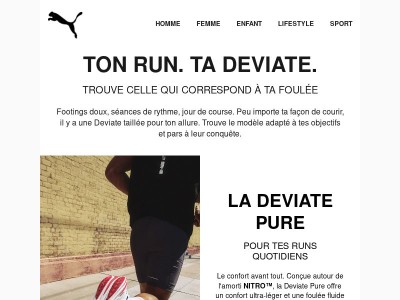 Trouve la Deviate adaptée à ton allure 
