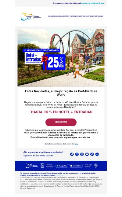 Estas Navidades regala PortAventura World con total flexibilidad