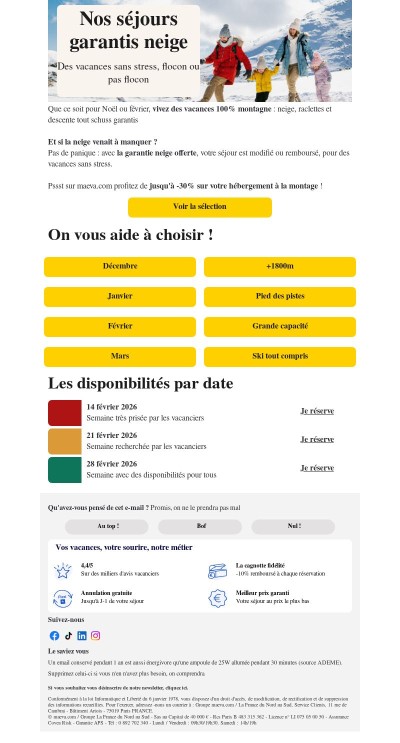 Garantie neige offerte