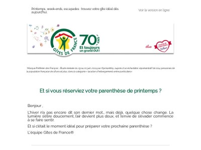 Et si vous réserviez votre parenthèse de printemps ?