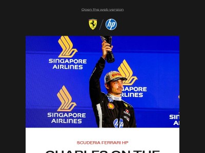 Charles on the podium at Marina Bay