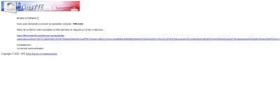 Confirmation de votre inscription à la newsletter FFE Actu