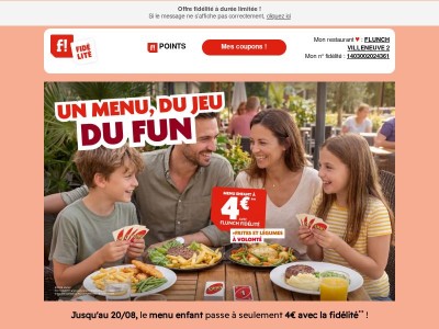 ⏳Menu enfant à 4 € : derniers jours pour en profiter !