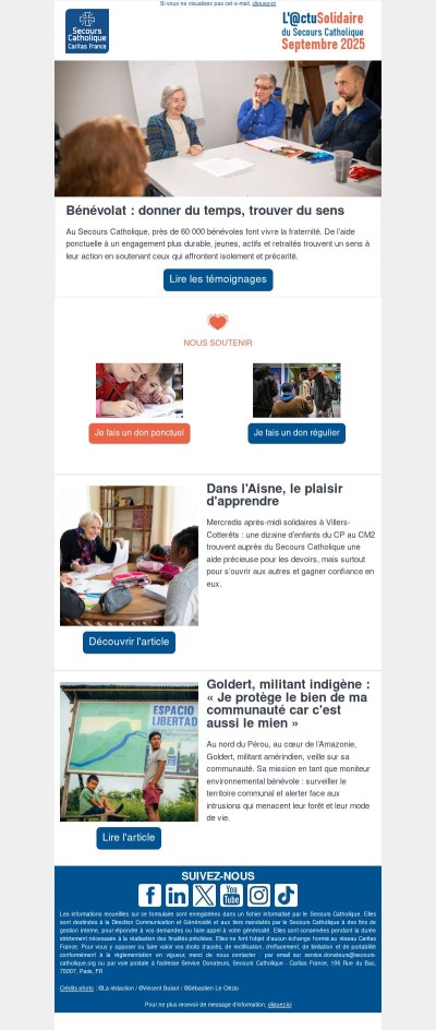 [Actusolidaire] Ensemble, vivons le mois du bénévolat