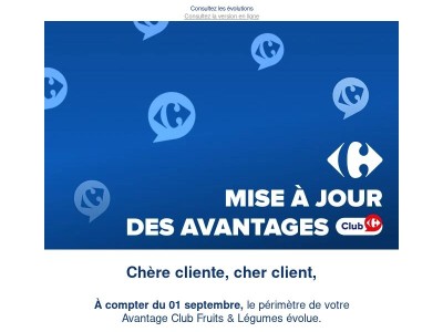 Information importante : du nouveau concernant vos avantages Club