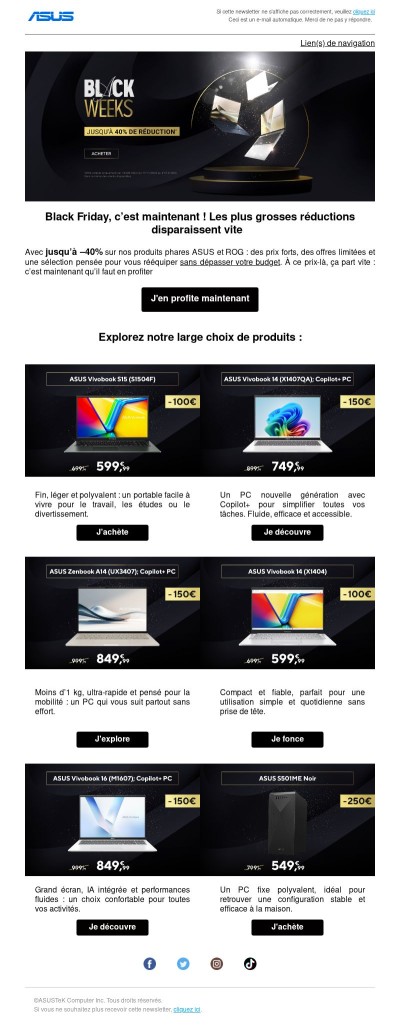 À ne pas rater : Black Friday jusqu’à –40% 🔥 Faites vite !