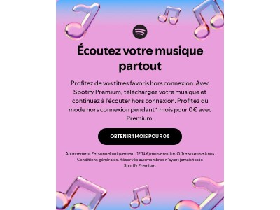 Avec Premium, profitez du mode hors connexion pendant 1 mois pour 0€