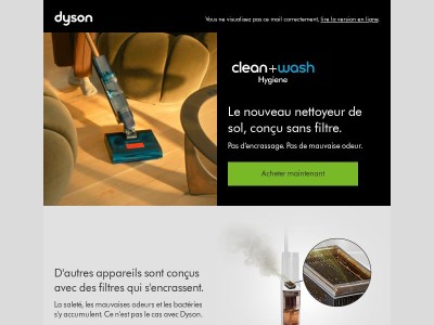 Le nouveau nettoyeur de sol, conçu sans filtre