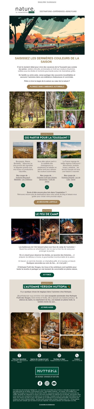 Place aux couleurs d’automne chez Huttopia 🍁