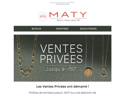 Ventes Privées MATY, c'est parti ! 💍⌚