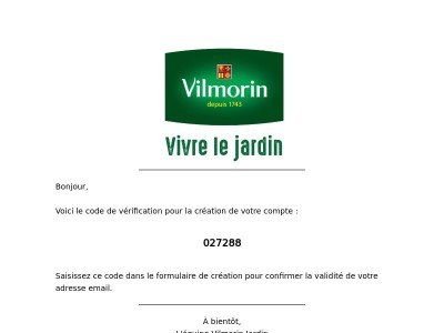 Votre code de vérification