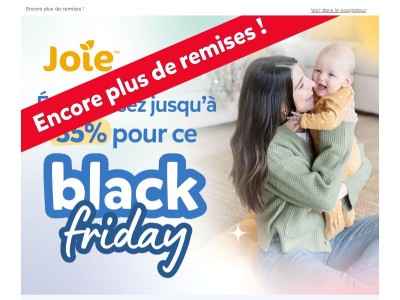 Encore plus de remises sur nos offres Black Friday ! Foncez avant qu’il soit trop tard !